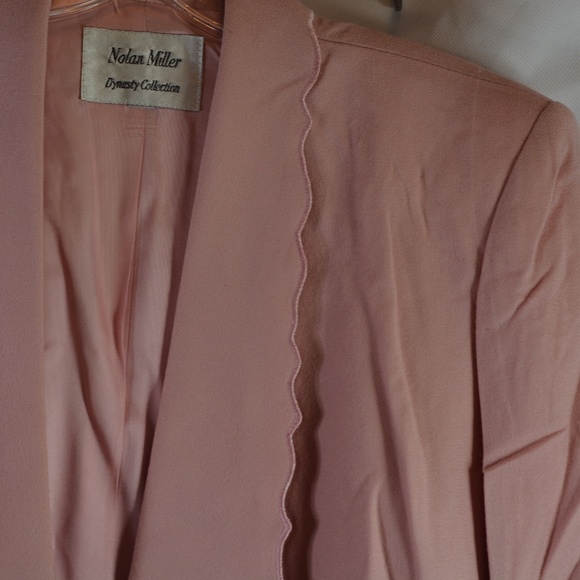 Vintage Nolan Miller Pink 100% Wool/Rhinestone Skirt Suit. M/L - Picture 12 of 13